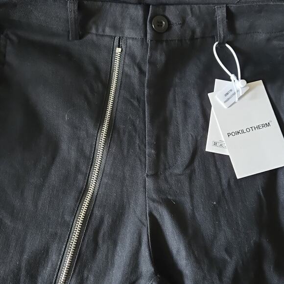 Poikilotherm Goth Punk Black Zipper Detail Pants Unisex Large Runs Small NWT - Picture 3 of 7